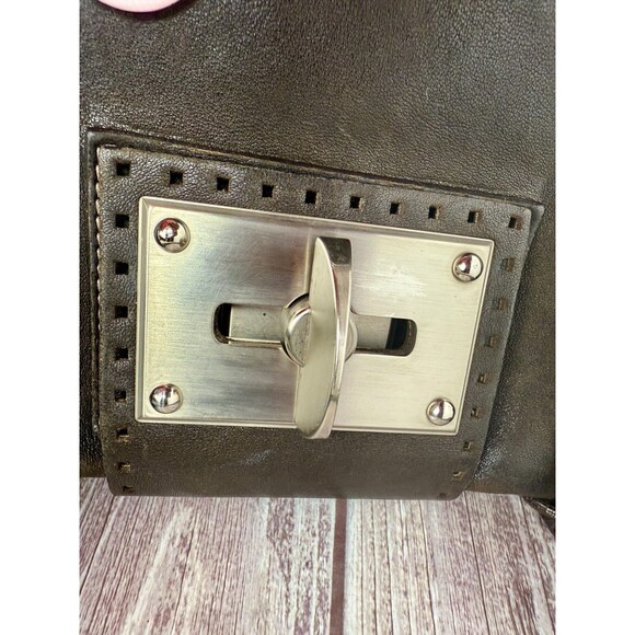 TENTAZIONE DUE Italian Brown Genuine Leather Shoulder Bag Purse Handbag Italy - Picture 6 of 16